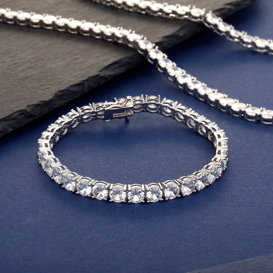 Simplified Design Tennis Bracelet Full Diamond
