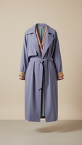 Lightweight trench coat with fluid drape