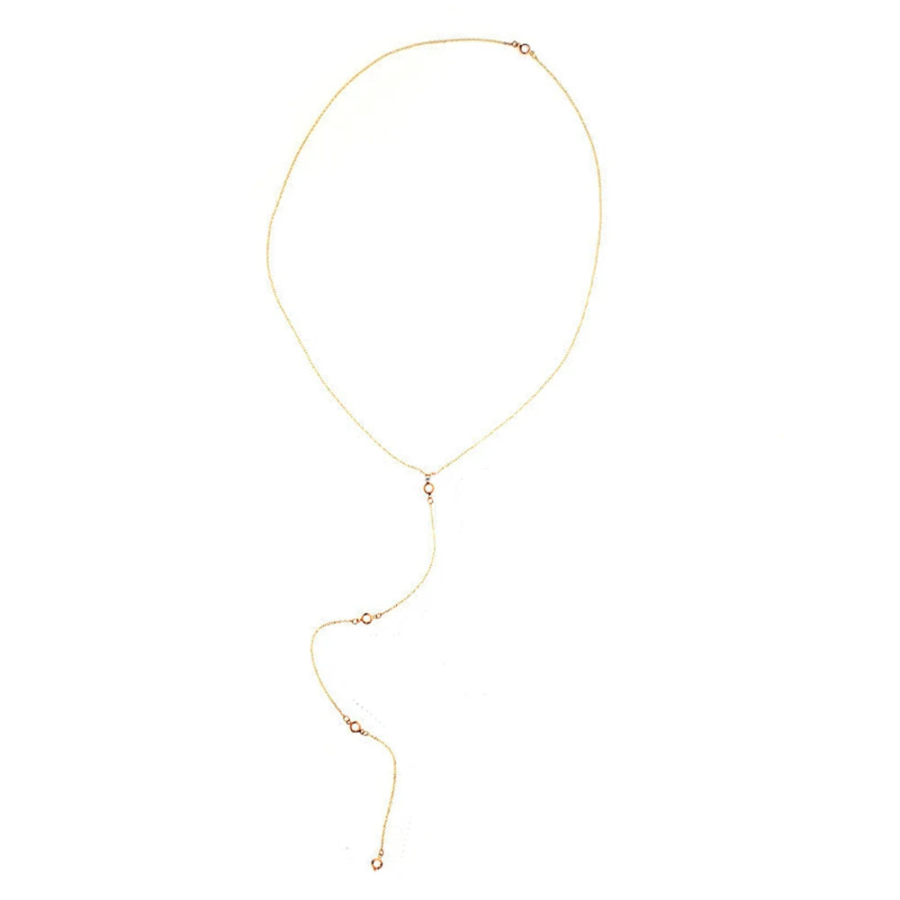 Stainless Steel Tassels Chain Long Crystal Belly Body Chain For Women Fashion Beach Sexy Body Jewelry