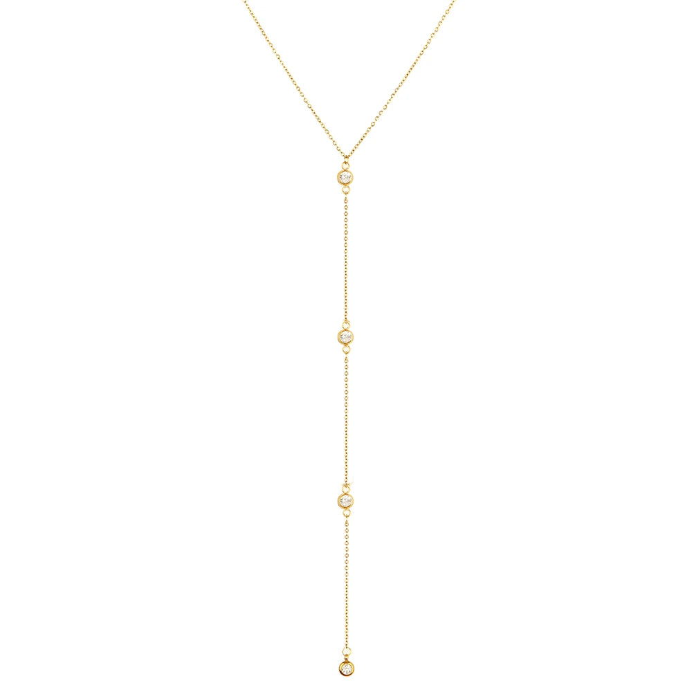 Stainless Steel Tassels Chain Long Crystal Belly Body Chain For Women Fashion Beach Sexy Body Jewelry