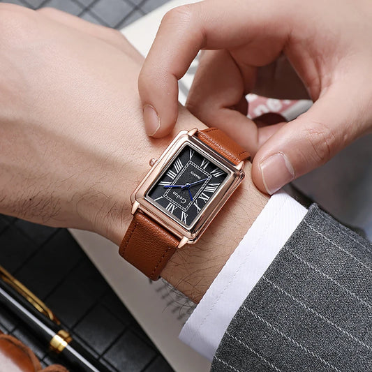 Men's Quartz Wristwatch Leather Strap Watch