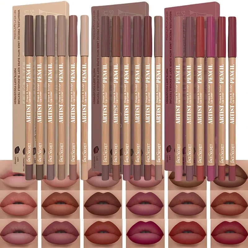 6pcs Velvet Matte Lip Liner Pencils