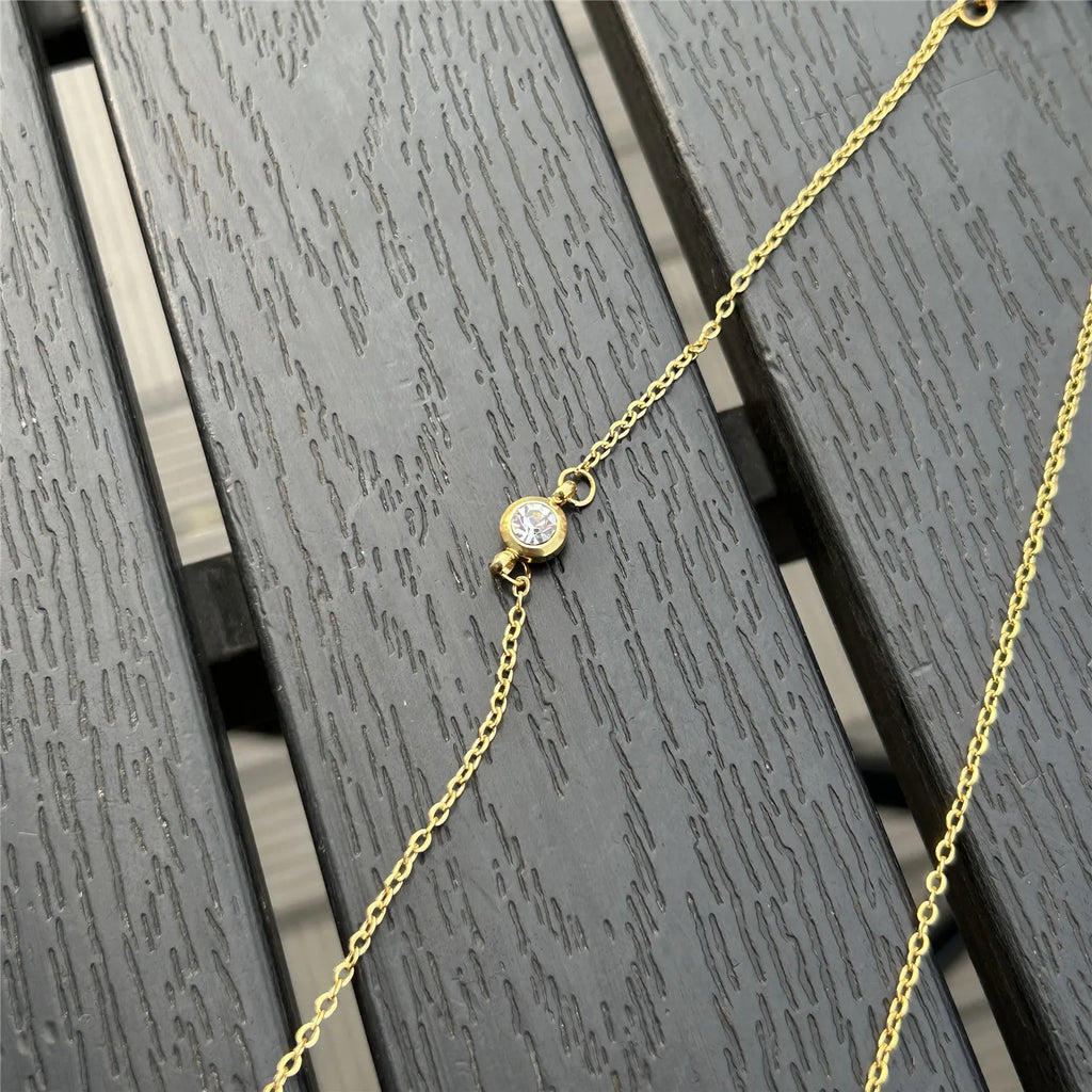 Stainless Steel Tassels Chain Long Crystal Belly Body Chain For Women Fashion Beach Sexy Body Jewelry