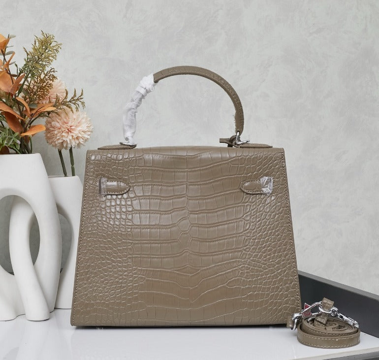 Kelly Style Croco Grège