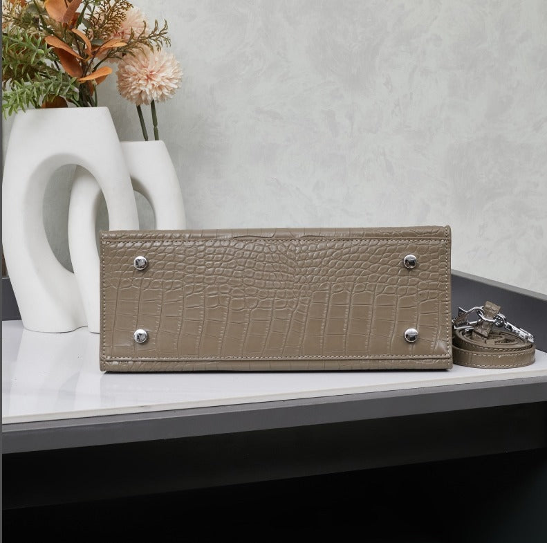 Kelly Style Croco Grège