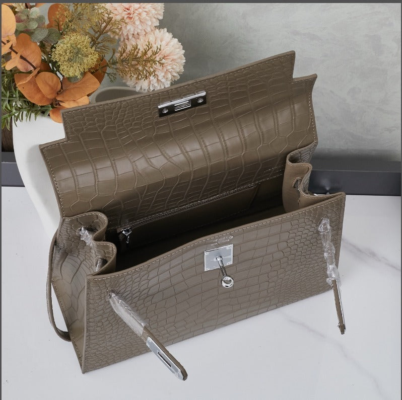Kelly Style Croco Grège