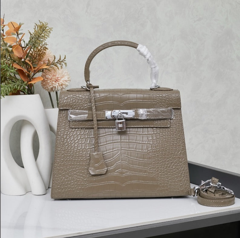 Kelly Style Croco Grège